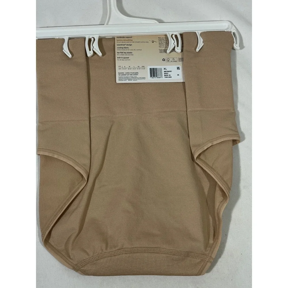 Jockey Generation Tummy Smoothing Mid-Waist Brief Women XL Nude Support Seamless